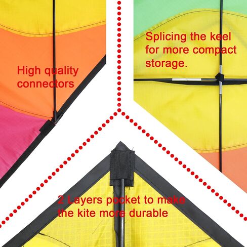 Delta Kite for Kids & Adults, Rainbow Splicing Kites,Easy to Fly Kite,Beginner Kite Beach Kite for Outdoors Game with Line and Handle in Saudi Arabia