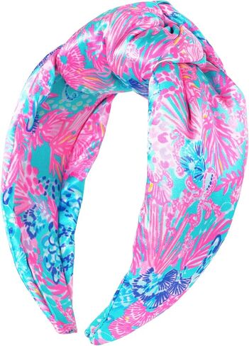 Lilly Pulitzer Colorful Knotted Headband, Wide Satin Headband, Cute Hair Accessories for Women & Girls, Splashdance in Saudi Arabia