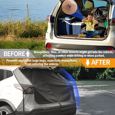 شاشة شبكية لباب السيارة الخلفي لشبكة البعوض لسيارات الدفع الرباعي لخيمة السيارة، شبكة حشرات مغناطيسية للشاحنة مع سحاب ثنائي الاتجاه، شبكة حشرات الباب الخلفي قابلة للتنفس، حماية من الأشعة فوق البنفسجية، حماية الخصوصية، ملحقات تخييم السيارة in Kuwait