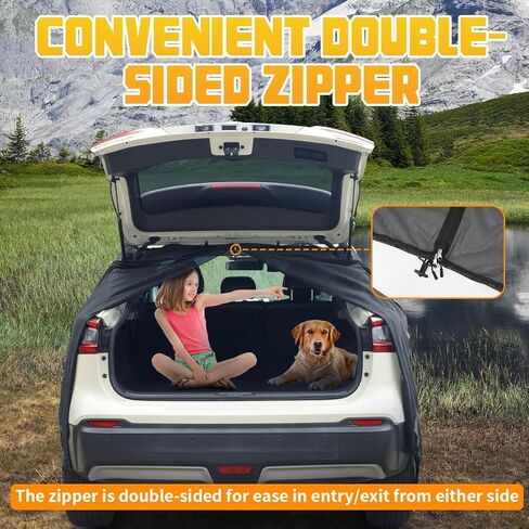 شاشة شبكية لباب السيارة الخلفي لشبكة البعوض لسيارات الدفع الرباعي لخيمة السيارة، شبكة حشرات مغناطيسية للشاحنة مع سحاب ثنائي الاتجاه، شبكة حشرات الباب الخلفي قابلة للتنفس، حماية من الأشعة فوق البنفسجية، حماية الخصوصية، ملحقات تخييم السيارة in Kuwait