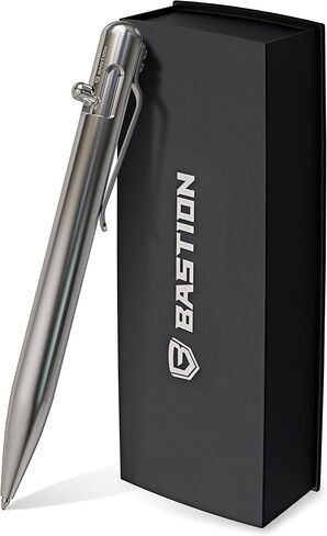 قلم BASTION® Luxury Bolt Action، قلم حبر جاف احترافي متين مع طرف رفيع، قلم حبر EDC قابل لإعادة الملء - 100% من الفولاذ المقاوم للصدأ in Kuwait