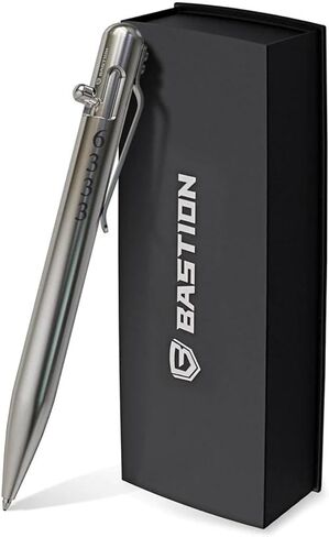 قلم BASTION® Luxury Bolt Action، قلم حبر جاف احترافي متين مع طرف رفيع، قلم حبر EDC قابل لإعادة الملء - 100% من الفولاذ المقاوم للصدأ in Kuwait