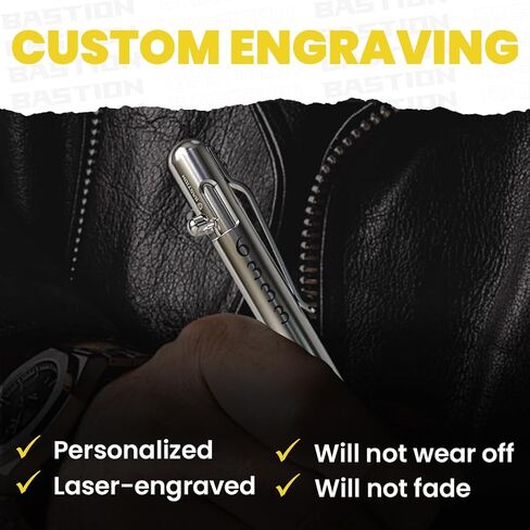 قلم BASTION® Luxury Bolt Action، قلم حبر جاف احترافي متين مع طرف رفيع، قلم حبر EDC قابل لإعادة الملء - 100% من الفولاذ المقاوم للصدأ in Kuwait