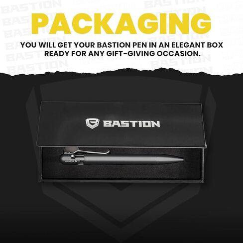 قلم BASTION® Luxury Bolt Action، قلم حبر جاف احترافي متين مع طرف رفيع، قلم حبر EDC قابل لإعادة الملء - 100% من الفولاذ المقاوم للصدأ in Kuwait