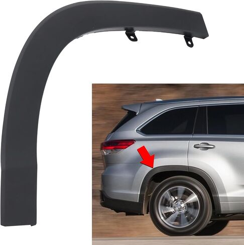 Rear Right Fender Flare Fit for Highlander 2014 2015 2016 2017 2018 2019 Passenger Side Wheel Fender Cover Molding Trim in Kuwait