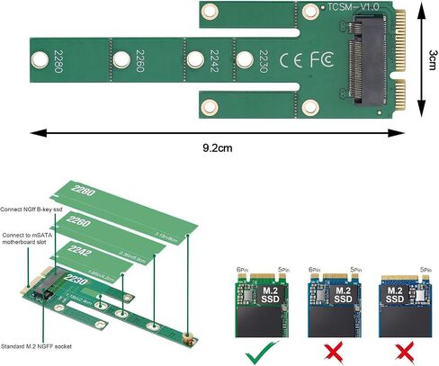 خلق فكرة 2 قطعة mSATA إلى M.2 NGFF SSD بطاقة محول Mini SATA 3.0 إلى M.2 NGFF B مفتاح SSD القرص الصلب محول المجلس مرفقات لأجهزة الكمبيوتر المحمول سطح المكتب in Saudi Arabia