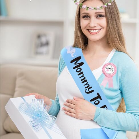 موضوع الفيل الطفل دش وشاح للأم والأب ليكون أمي ليكون وشاح أبي ليكون دبوس زهرة تاج لنوع الجنس يكشف حزب استحمام الطفل تفضل الزينة للبنين والبنات الحمل الدعامة هدية in Kuwait