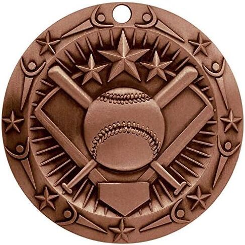 Decade Awards Softball World Class Medal - 3 Inch Wide Medallion with Stars and Stripes American Flag V Neck Ribbon in Saudi Arabia