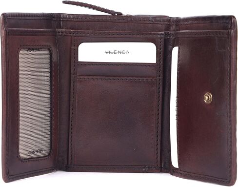 Premium Genuine Leather Women's Wallet: RFID Blocking, Multiple Card Slots, Zipper Pocket - Stylish & Durable - Perfect for Everyday Use (VL-408-Brown) in Saudi Arabia