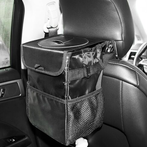 Car Trash Can Car Garbage Can Car Trash Bag Bin Hanging Waterproof Automotive Garbage Cans Leak Proof Vehicle Trash Can (Light Pink) in Saudi Arabia