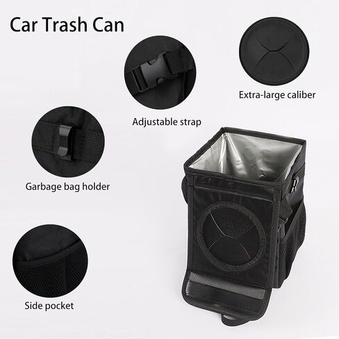 Car Trash Can Car Garbage Can Car Trash Bag Bin Hanging Waterproof Automotive Garbage Cans Leak Proof Vehicle Trash Can (Light Pink) in Saudi Arabia