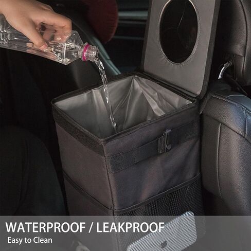Car Trash Can Car Garbage Can Car Trash Bag Bin Hanging Waterproof Automotive Garbage Cans Leak Proof Vehicle Trash Can (Light Pink) in Saudi Arabia