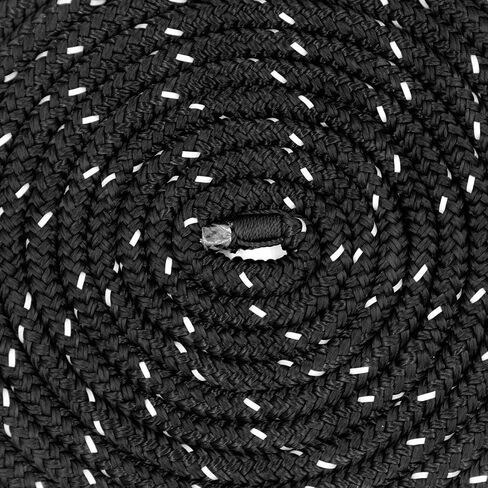 Obcursco Double Braided Nylon Reflective Dock Line Premium Anchor Line for Boat, Marine (Black, 1/2-Inch x 25-Feet) in Saudi Arabia