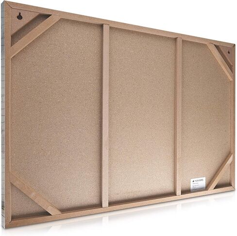 Navaris Frameless Magnetic Memo Board - Easy Installation - Kitchen Magnet Dry Erase Whiteboard - Notice Boards for Wall Use - 36 x 24 Inches - Dark Wood Design with Magnets & Pen in Kuwait