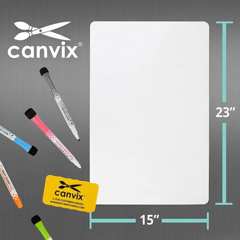 سبورة بيضاء مغناطيسية قابلة للمسح الجاف للثلاجة - لوحة فنية ومذكرات ممغنطة وقابلة للإزالة وخالية من البقايا للعائلة والأطفال والمنزل والمكتب - تتضمن علامات مغناطيسية وممحاة (20 × 13 بوصة) in Kuwait