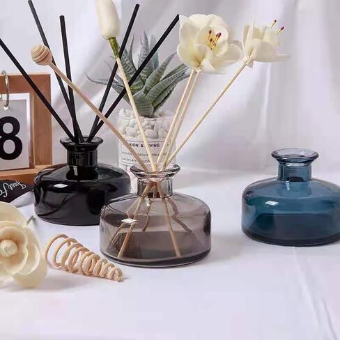 200ml Empty Glass Diffuser Bottles Fragrance Diffuser Jars Aromatherapy Jar Scent Diffuser Container Refillable Empty Glass Fragrance Accessories Blue in Saudi Arabia