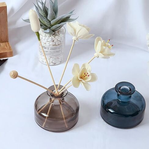 200ml Empty Glass Diffuser Bottles Fragrance Diffuser Jars Aromatherapy Jar Scent Diffuser Container Refillable Empty Glass Fragrance Accessories Blue in Saudi Arabia