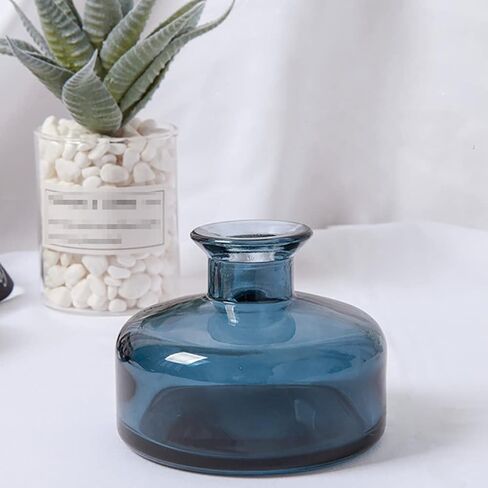 200ml Empty Glass Diffuser Bottles Fragrance Diffuser Jars Aromatherapy Jar Scent Diffuser Container Refillable Empty Glass Fragrance Accessories Blue in Saudi Arabia