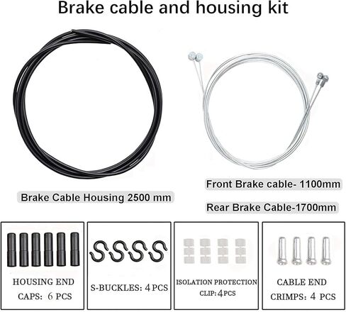 E-Bike Brake Upgrade Set, 2-pin/3-pin Brake Lever with Bell, Zoom XTECH HB-100 Line Pulling Hydraulic Calipers, Cable Kit and 160mm Rotors for Electric Bikes in Kuwait