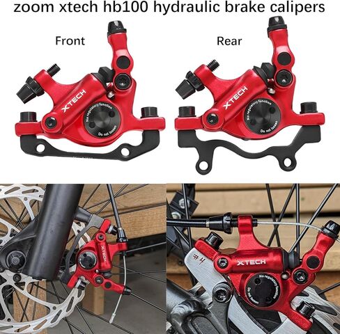 E-Bike Brake Upgrade Set, 2-pin/3-pin Brake Lever with Bell, Zoom XTECH HB-100 Line Pulling Hydraulic Calipers, Cable Kit and 160mm Rotors for Electric Bikes in Kuwait
