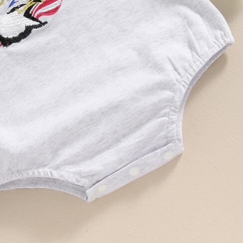 4th of July Baby Boy Girl Outfit USA Letter Printed Short Sleeve Bubble Romper Infant Summer Clothes in Kuwait