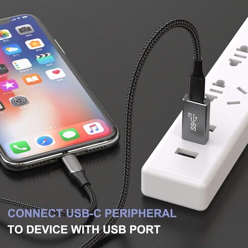 محول Basesailor USB C أنثى إلى USB 3.0 ذكر 3 حزم، موصل كابل 5 جيجابت في الثانية GEN 1 نوع A لشاحن MagSafe، iPhone 13 14 15 16 Pro Max، SE، iPad 8 9 10 Air 4 5 Mini 6، AirPods، Samsung Galaxy S24 S23 S22 in Kuwait