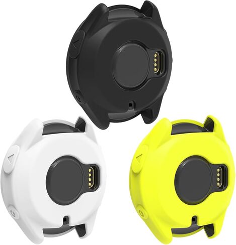 3 عبوات من حافظات الساعات المخصصة لـ Garmin Forerunner 965 حافظة واقية من السيليكون ملحقات الساعة الذكية (أسود + أبيض + أصفر) in Kuwait