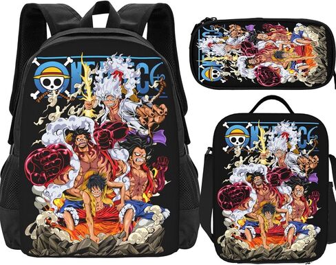 Anime Backpack Set Lightweight School Backpack With Lunch Bag And Pencil Bag - Perfect For Fans Of The Adventure Anime Series 01 in Saudi Arabia