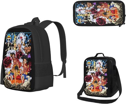Anime Backpack Set Lightweight School Backpack With Lunch Bag And Pencil Bag - Perfect For Fans Of The Adventure Anime Series 01 in Saudi Arabia