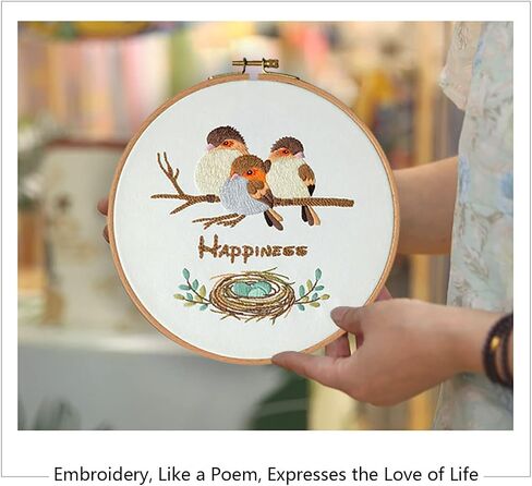 3 Piece Embroidery Kit,Beginner Crochet Kit with Embroidery Pattern Embroidery Hoop,Cross Stitch Kit,Adult Crochet Kit,Hand Embroidery Kit,Arts and Crafts for Adults in Saudi Arabia