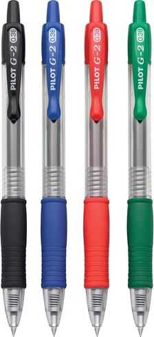 Pilot® G-2™ Retractable Gel Pens, Ultra Fine Point, 0.38 mm, Black, Assorted Barrels, Assorted Ink Colors, Pack Of 4 in Saudi Arabia