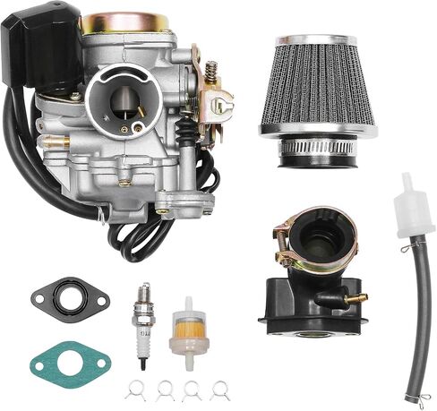 PD18J Carburetor 18mm Replacement for GY6 49cc 50cc 80cc 139QMB 139QMA 4 Stroke Moped Engine for Taotao Kymco Scooter with Fuel Filter Spark Plug Intake Manifold in Saudi Arabia