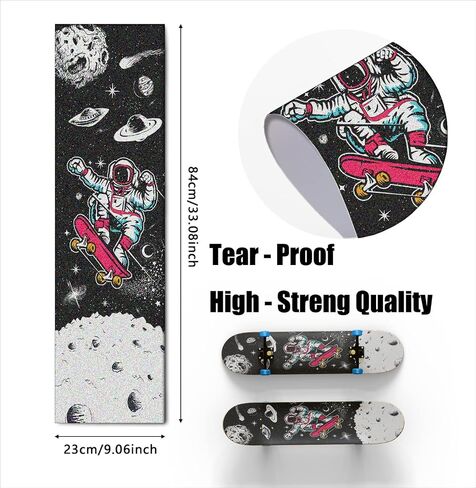 Cool Men Skateboard Grip Tape Sheet 33 X 9 Inch Sandpaper for Rollerboard Longboard Griptape Bubble Free Longboard Grip Tape Moon in Saudi Arabia