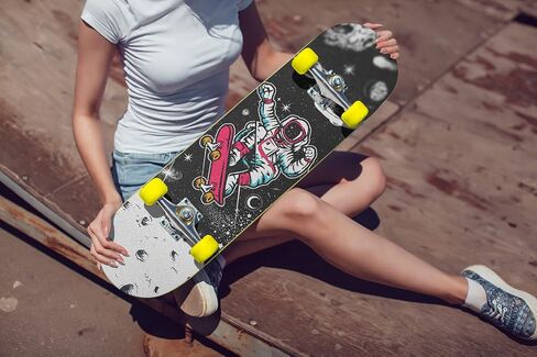 Cool Men Skateboard Grip Tape Sheet 33 X 9 Inch Sandpaper for Rollerboard Longboard Griptape Bubble Free Longboard Grip Tape Moon in Saudi Arabia