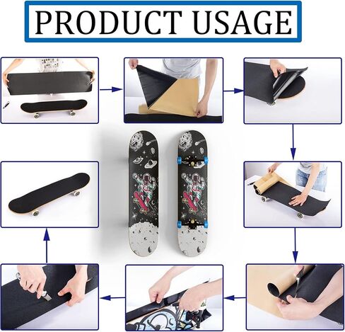 Cool Men Skateboard Grip Tape Sheet 33 X 9 Inch Sandpaper for Rollerboard Longboard Griptape Bubble Free Longboard Grip Tape Moon in Saudi Arabia