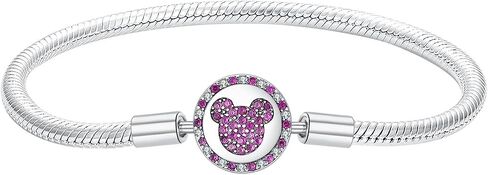 Star moon Mouse Clasp Snake Chain Bracelet 925 Sterling Silver Safety Chain Charm Christmas Mother’s Day Jewelry Gifts for Women in Saudi Arabia