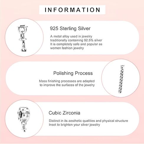 Star moon Mouse Clasp Snake Chain Bracelet 925 Sterling Silver Safety Chain Charm Christmas Mother’s Day Jewelry Gifts for Women in Saudi Arabia