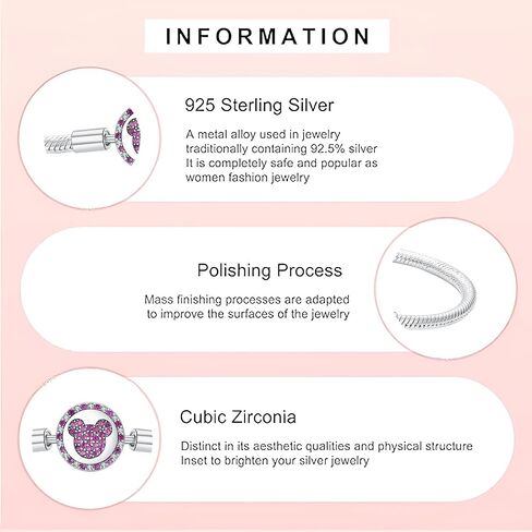 Star moon Mouse Clasp Snake Chain Bracelet 925 Sterling Silver Safety Chain Charm Christmas Mother’s Day Jewelry Gifts for Women in Saudi Arabia