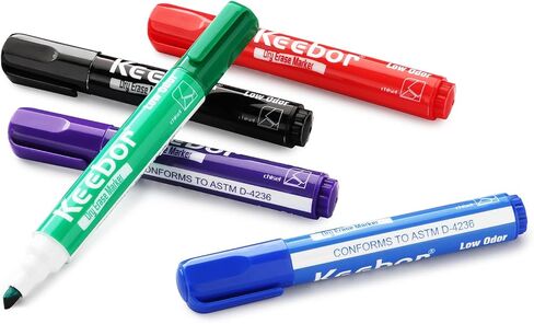 أقلام تحديد المسح الجاف برأس إزميل، رائحة منخفضة، مجموعة أقلام تحديد السبورة البيضاء الكبيرة، 60 عبوة مع 5 ألوان، سلسلة المكتب in Kuwait