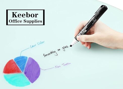 أقلام تحديد المسح الجاف برأس إزميل، رائحة منخفضة، مجموعة أقلام تحديد السبورة البيضاء الكبيرة، 60 عبوة مع 5 ألوان، سلسلة المكتب in Kuwait