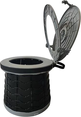 Portable Toilet - 19.7"H Adjustable Foldable Camping Toilet, Luggable Loo with Lid, Strap,Toilet Bag for Camping, Hiking, Travel and Car （Green） in Saudi Arabia