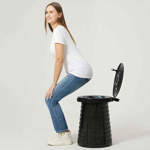 Portable Toilet - 19.7"H Adjustable Foldable Camping Toilet, Luggable Loo with Lid, Strap,Toilet Bag for Camping, Hiking, Travel and Car （Green） in Saudi Arabia