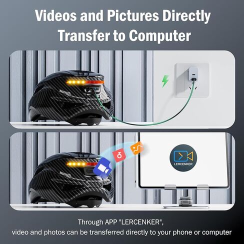 BIIGELL Bike Helmet for Adult with 1080P 30 fps Sports Camera and Smart Bluetooth for Men - Cycling Helmets for Adult Men（32GB SD Card Included） in Kuwait