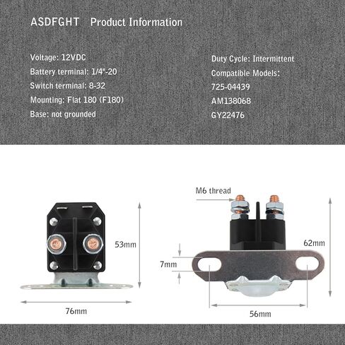 GY22476 AUC15346 توافق الملف اللولبي المبتدئ 12 فولت مع جرارات العشب Cub Cadet & MTD - رقم الجزء 816-1211-211-16، AM138068، 725-04439 in Kuwait