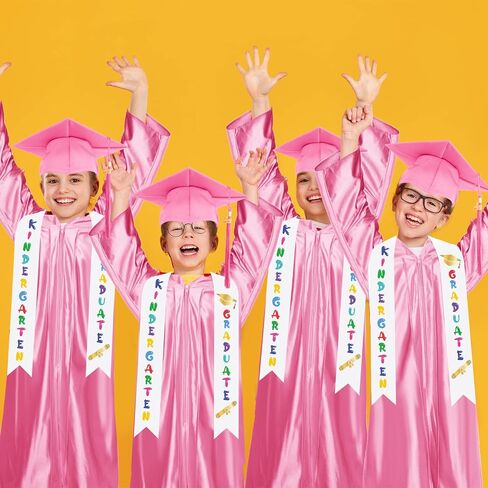 Zhanmai 2 Set 2024 Preschool and Kindergarten Graduation Gown Cap Tassel Set with 2024 Charm Printed Stole Sash for Kids in Saudi Arabia