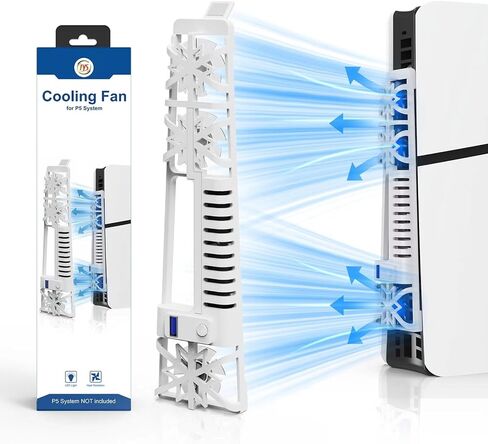 NANANINO PS5 Slim Cooling Fans, Cooling Fan for Playstation 5 Slim Disc Edition/Digital Edition with RGB Lighting and USB 3.0 Port in Saudi Arabia