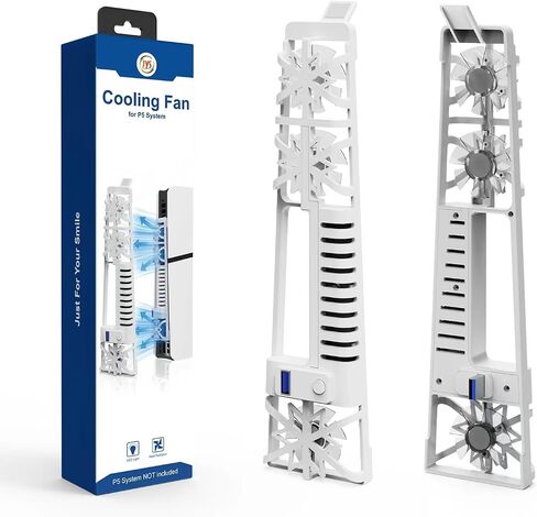 NANANINO PS5 Slim Cooling Fans, Cooling Fan for Playstation 5 Slim Disc Edition/Digital Edition with RGB Lighting and USB 3.0 Port in Saudi Arabia