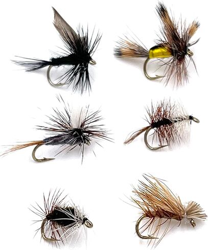 Feeder Creek Fly Fishing Flies Assortment, Fishing Flies for Trout in 6 Patterns | Trout Flies | Dry Flies for Trout in Saudi Arabia