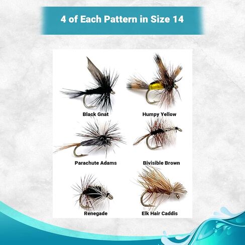 Feeder Creek Fly Fishing Flies Assortment, Fishing Flies for Trout in 6 Patterns | Trout Flies | Dry Flies for Trout in Saudi Arabia
