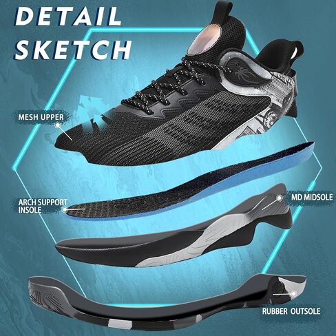CJSPORX Men's Basketball Shoes Breathable Non-Slip Sneakers Fashionable Sports in Saudi Arabia